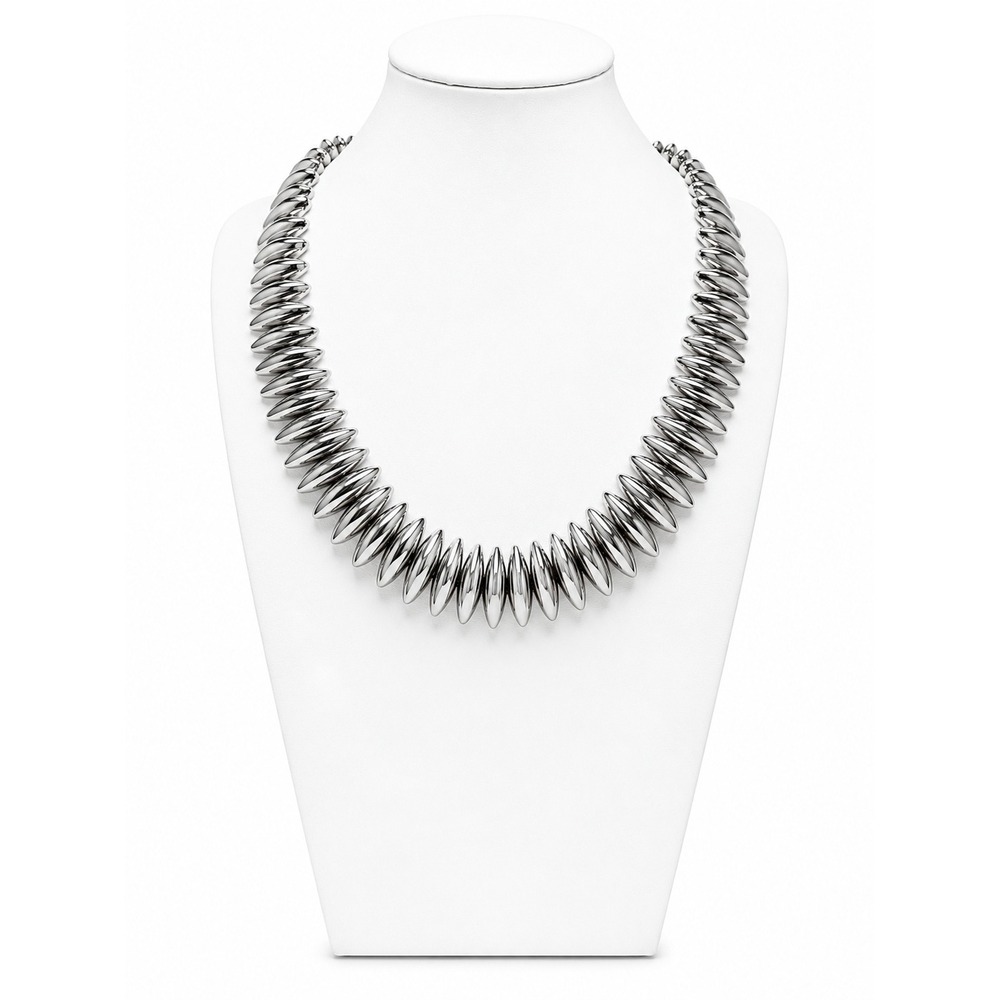 Time and Tru Silver Tone Tribal Spike Statement Necklace